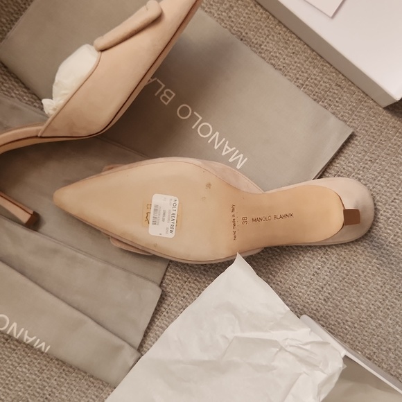 MANOLO BLAHNIK Maysale 70 Suede Mules - Picture 8 of 10